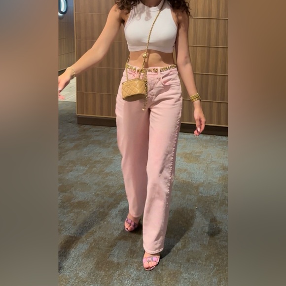 GOOD AMERICAN Good 90’s Relaxed Jeans Mineral Rose Quartz - Picture 5 of 5